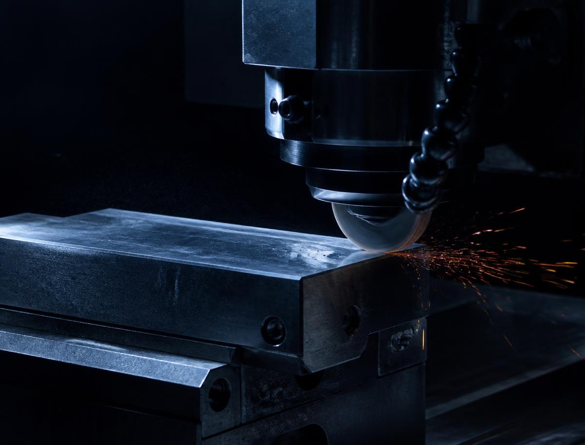 Precision grinding operation at the manufacturing facility